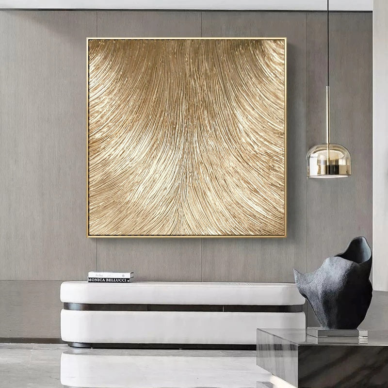 Acrylic abstract artwork  'Lines of Gold'