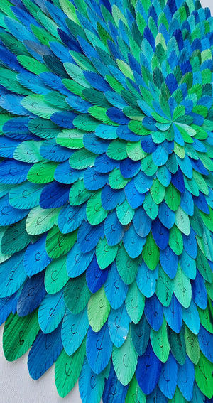 Paper abstract artwork 'Peacock'