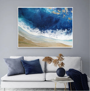 Acrylic abstract artwork  'True Blue Ocean'