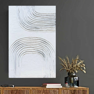 Acrylic abstract artwork  'White Patterns N.2'