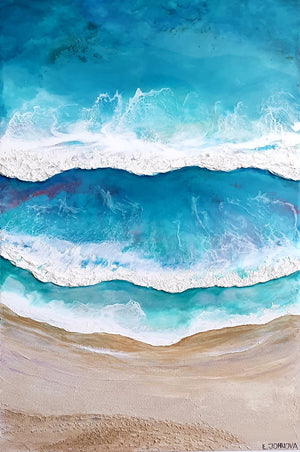 Acrylic and resin abstract artwork  'Ocean Happiness'