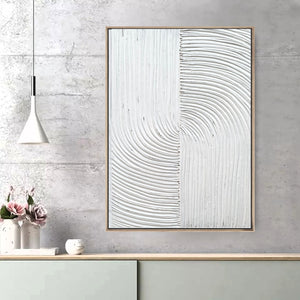 Acrylic abstract artwork  'White Patterns N.8'