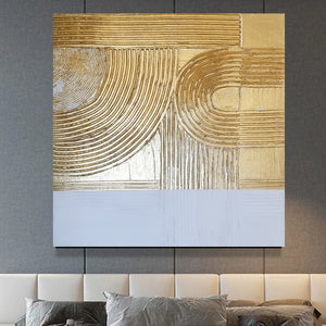 Acrylic abstract artwork  'Gold and White'