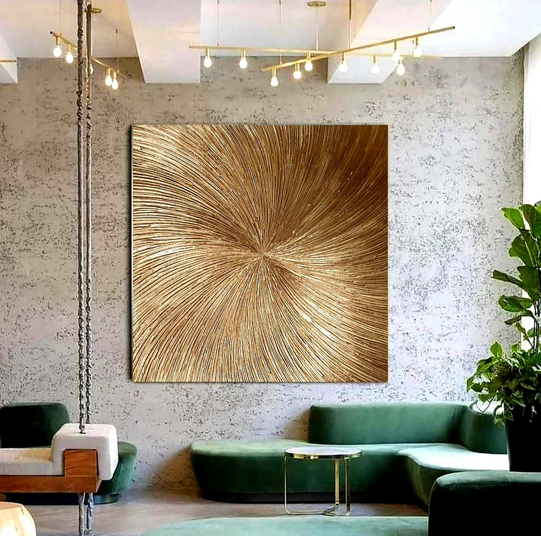 Acrylic abstract artwork  'Golden Spiral'