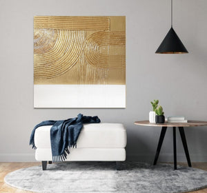 Acrylic abstract artwork  'Gold and White'