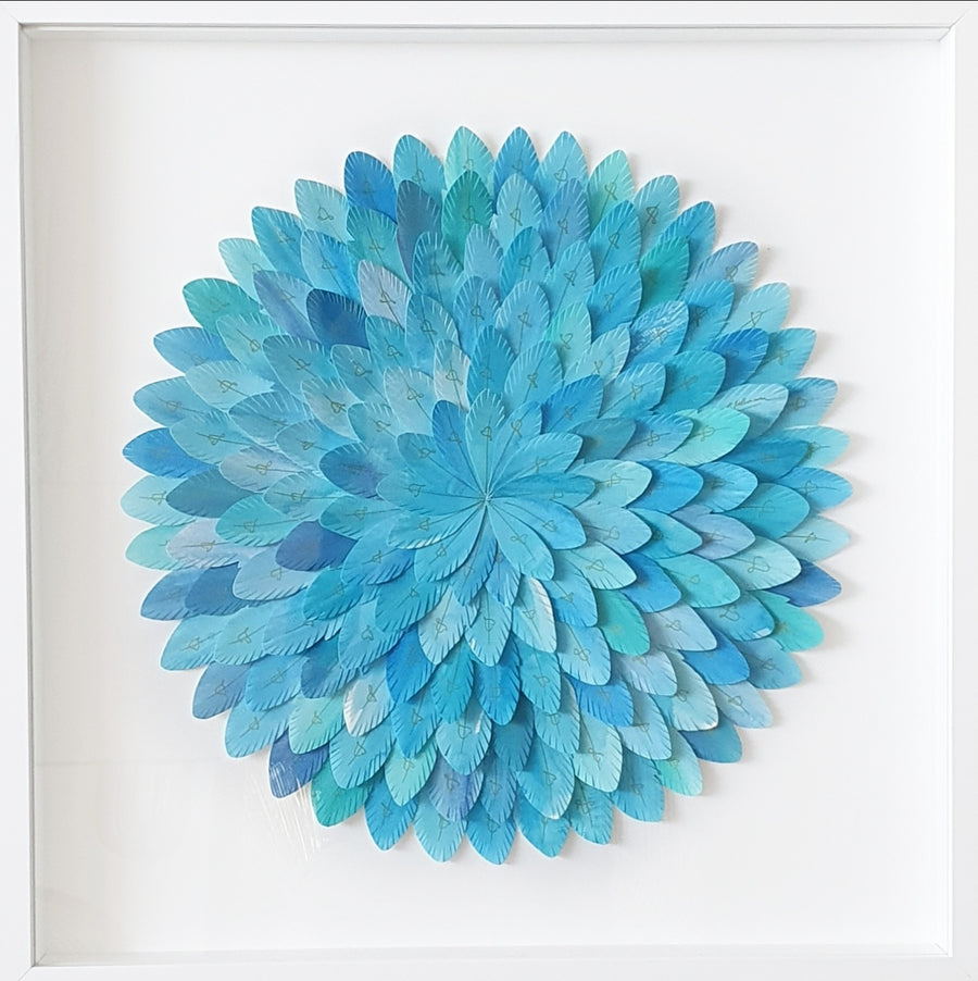 Paper abstract artwork 'Mini Bluebird'