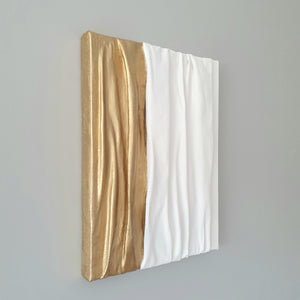 Acrylic sculptural abstract artwork  'White&Gold'