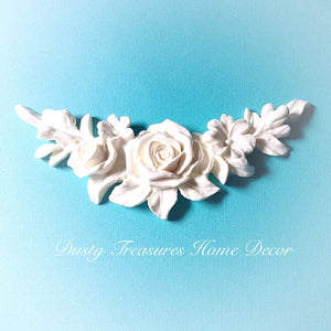 Shabby chic resin rose applique