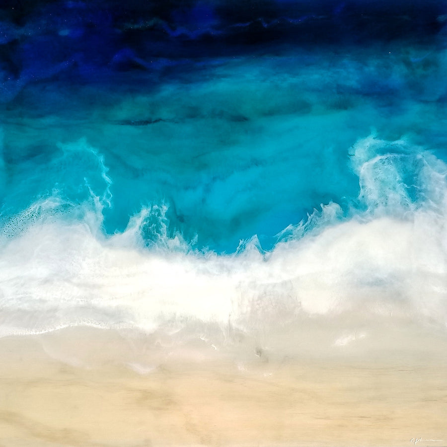 Resin abstract artwork 'Crushing Waves'