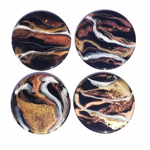 Hand poured resin 4 coasters