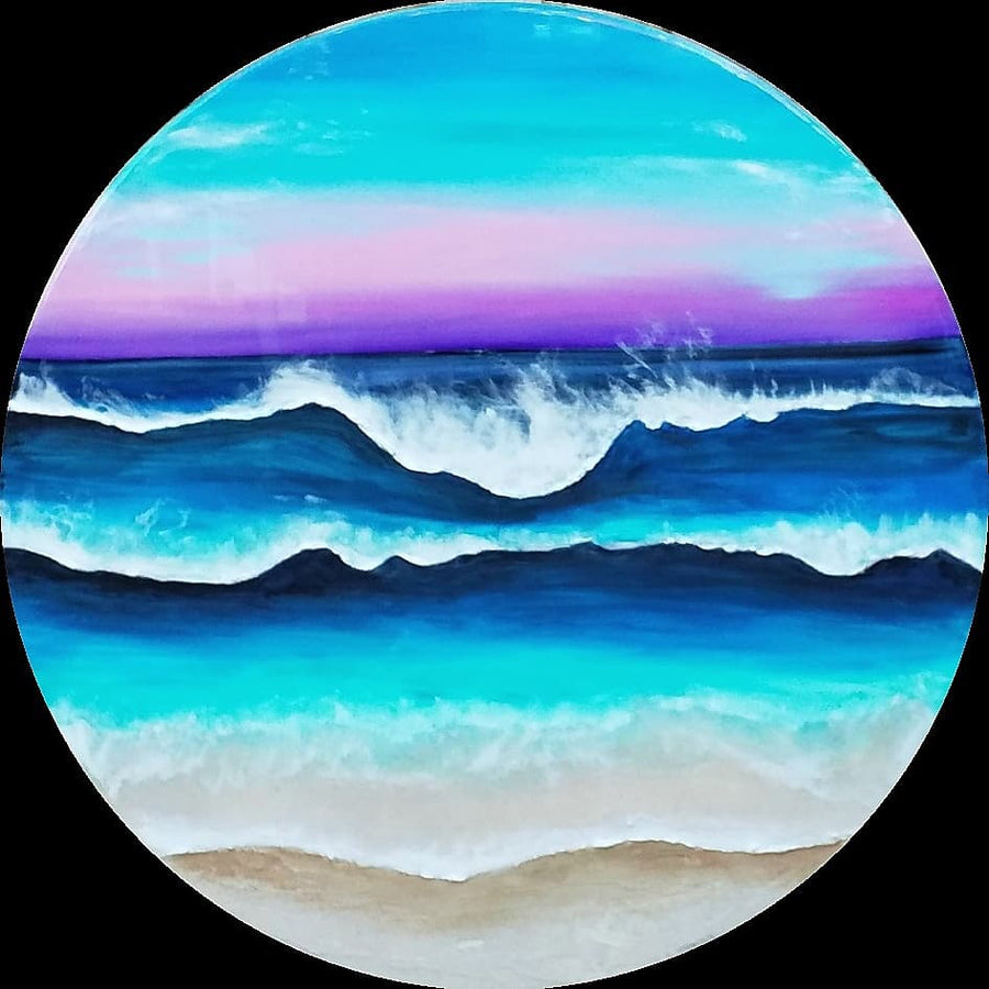 Acrylic and resin abstract artwork  'Sunset in Bondi'