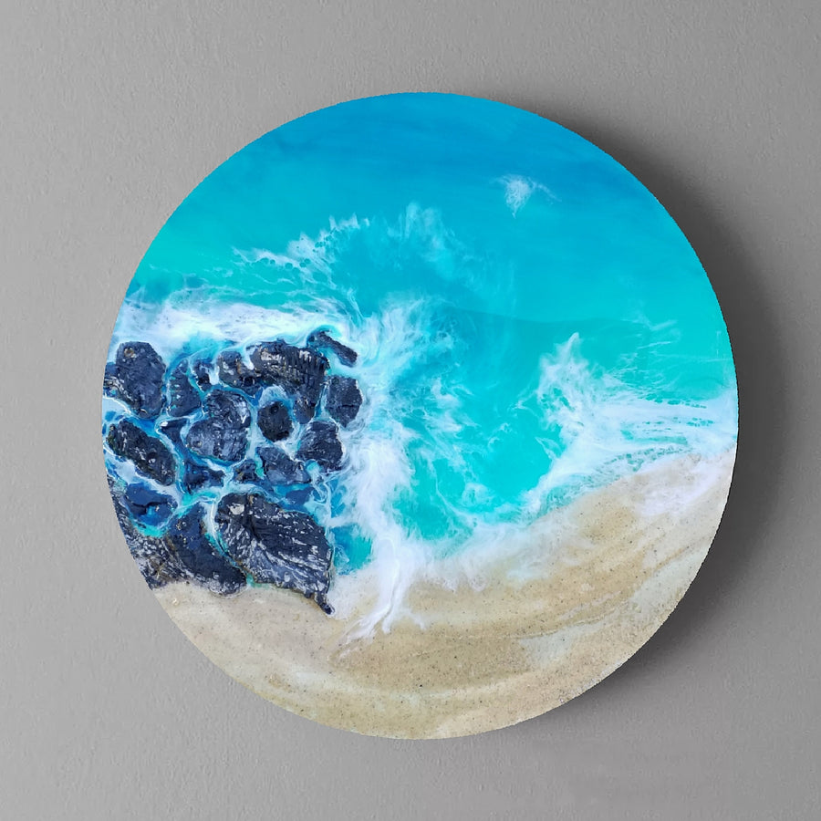 Acrylic and resin abstract artwork  'Pawer of the Ocean'