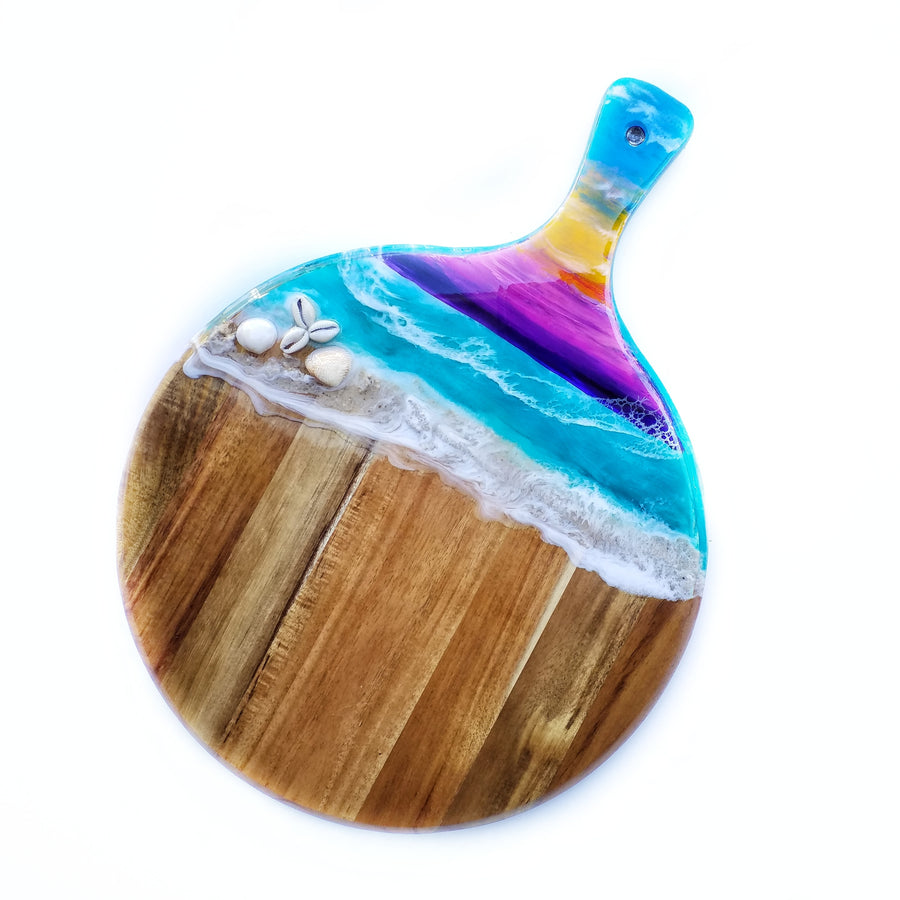 Hand poured resin cheeseboard