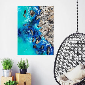 Acrylic and resin abstract artwork 'Around the Coast'