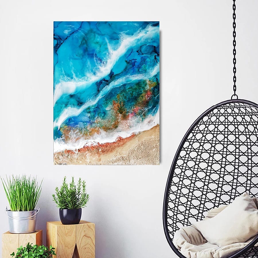 Acrylic and resin abstract artwork  'Ocean Delight'