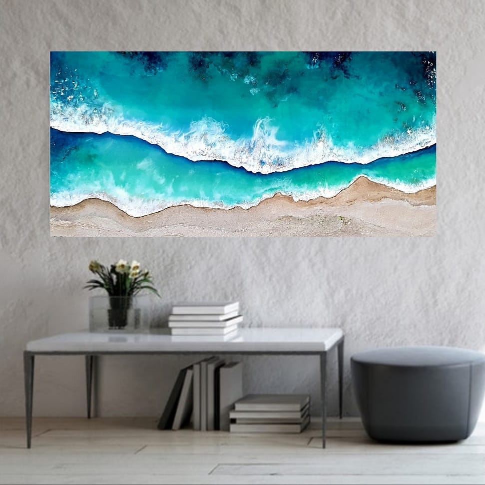 Acrylic and resin abstract artwork  'Summer Days'