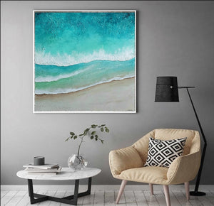 Acrylic and resin abstract artwork  "Sandy Beach''