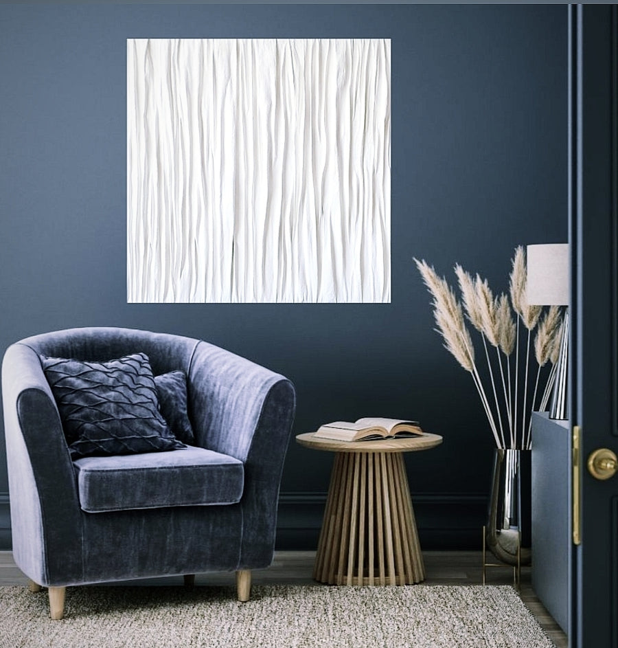 Acrylic sculptural abstract artwork  'Snow White'