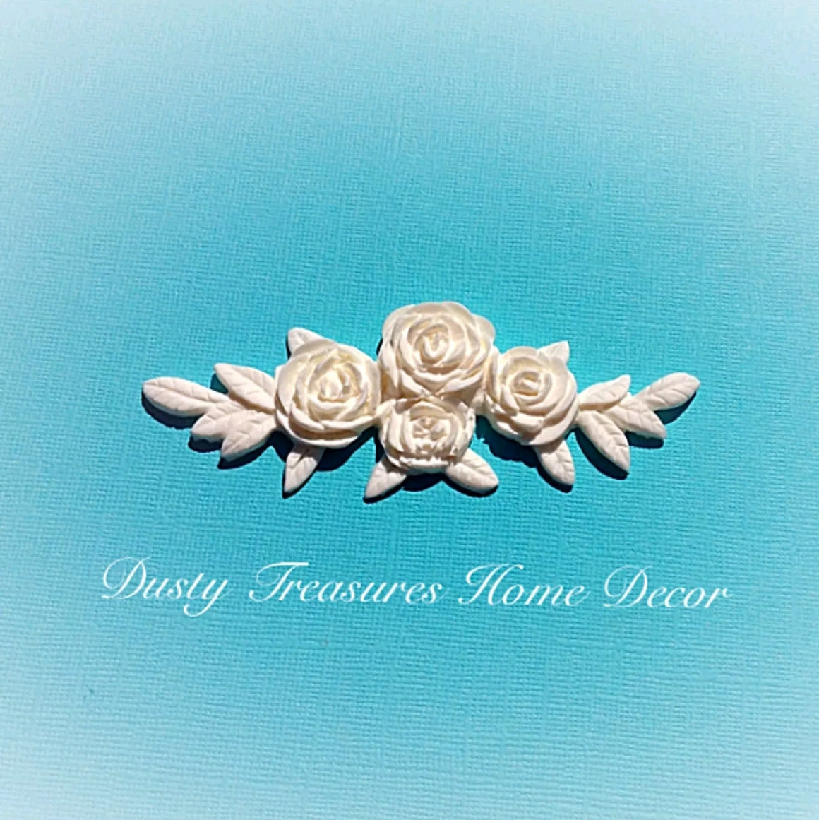 Shabby chic resin rose applique