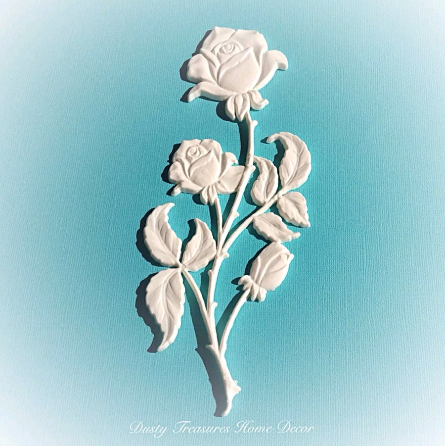 Shabby chic resin rose applique