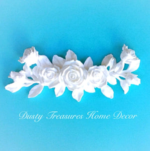 Shabby chic resin rose applique