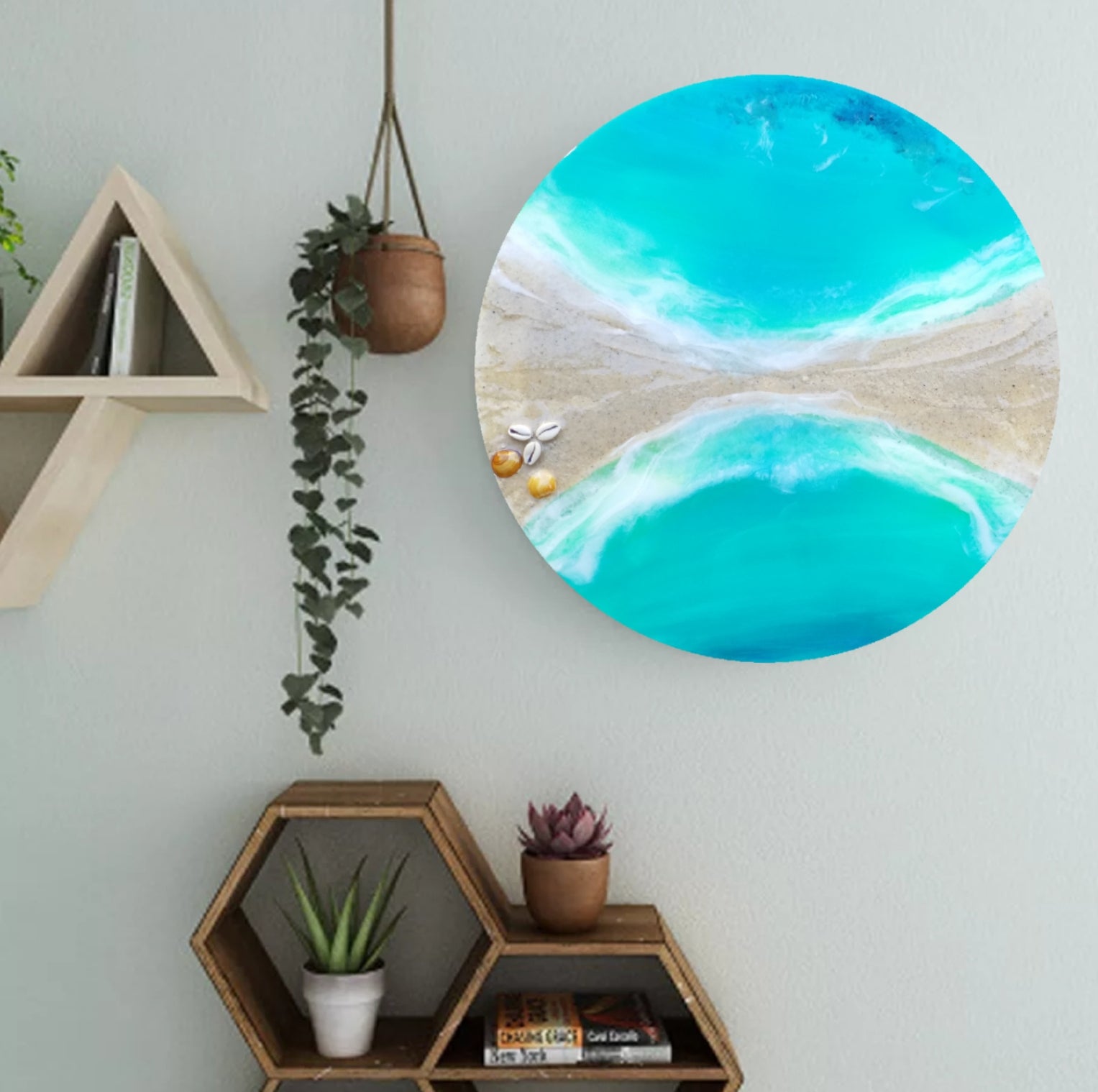 Acrylic and resin abstract artwork  'Sand Spit'