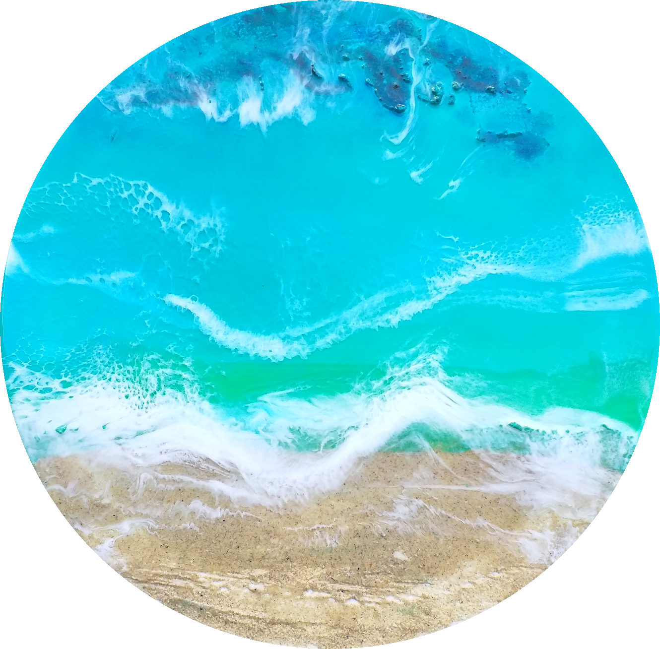 Acrylic and resin abstract artwork  'Day on the Beach'