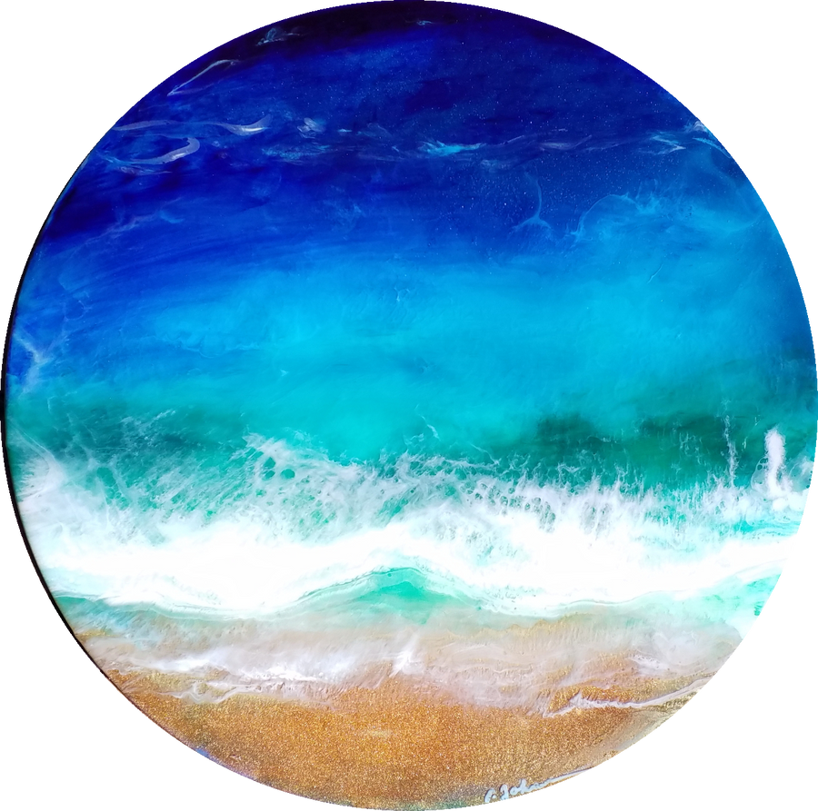 Resin abstract artwork 'Paradise