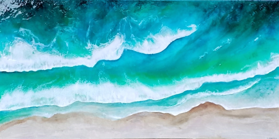 Acrylic and resin abstract artwork  'Bondi Surf'