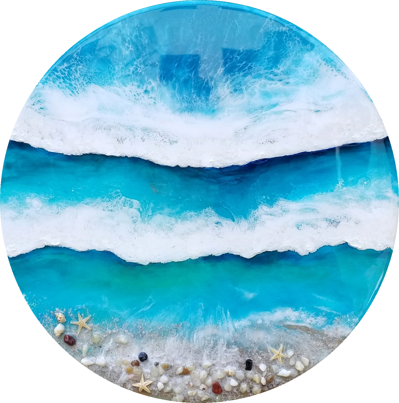 Acrylic and resin abstract artwork  'Beach Day'