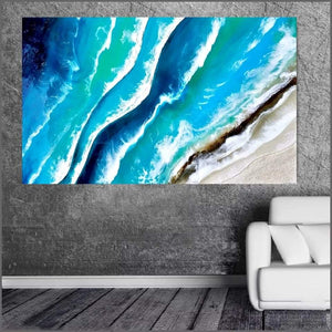 Acrylic and resin abstract artwork  'Wave after Wave'