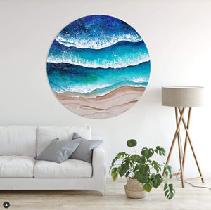 Acrylic and resin abstract artwork  'Whale Beach'