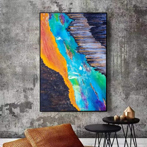 Acrylic and resin abstract artwork  'Outback Mining'