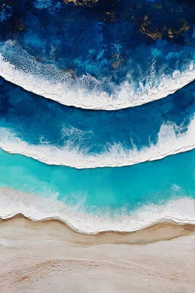 Acrylic and resin abstract artwork  'Ocean Bliss'