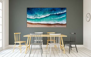 Acrylic and resin abstract artwork  'Big Wave''